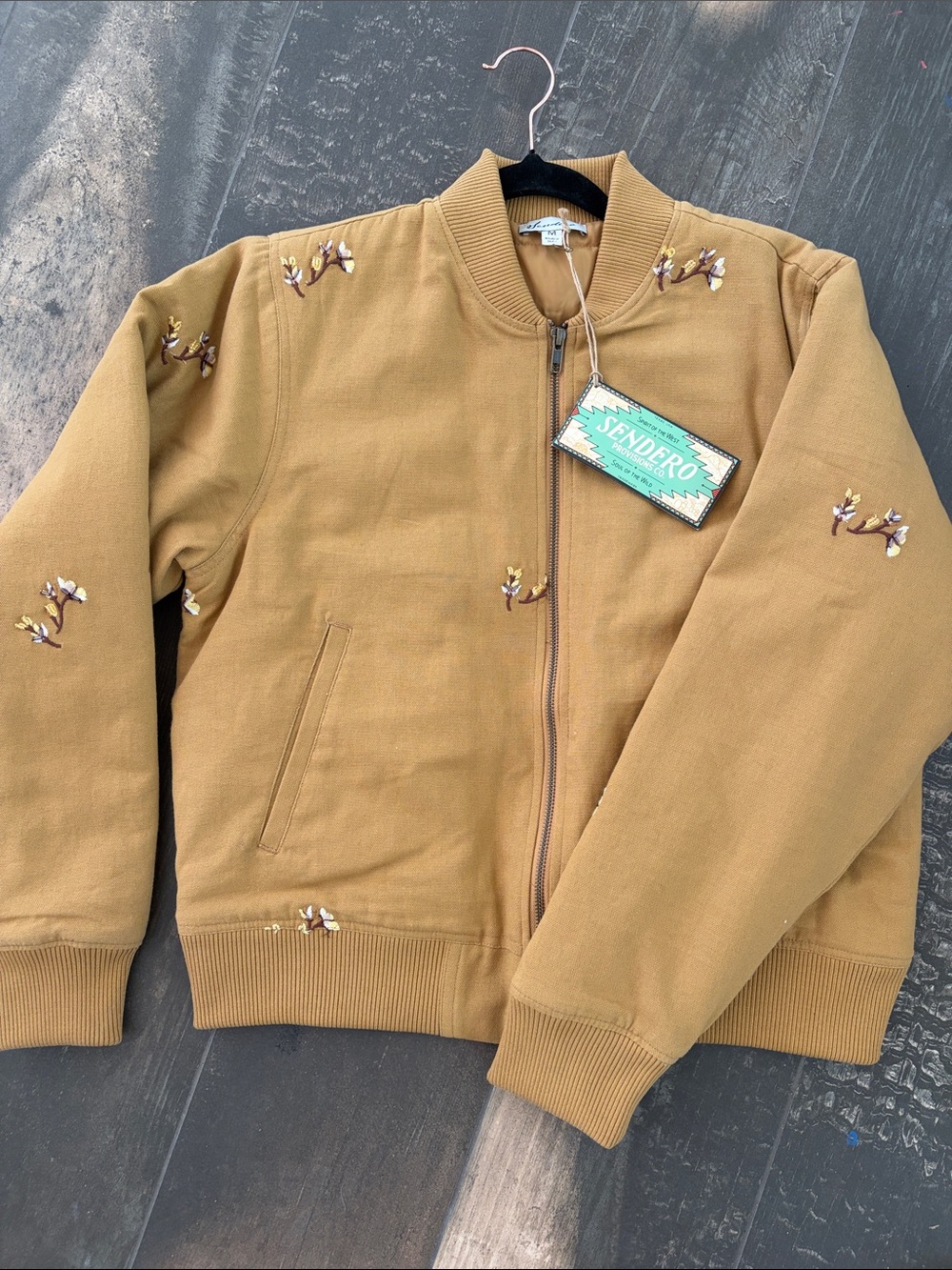 Sendero Women's Caramel Embroidered Bomber Jacket